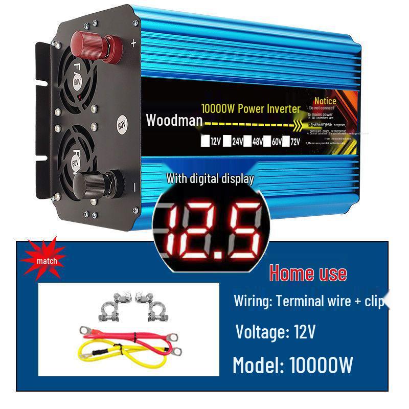 High-Power Inverter 12V/24V/48V/60V to 220V, 3000W/4000W/5000W for Car/Home Use
