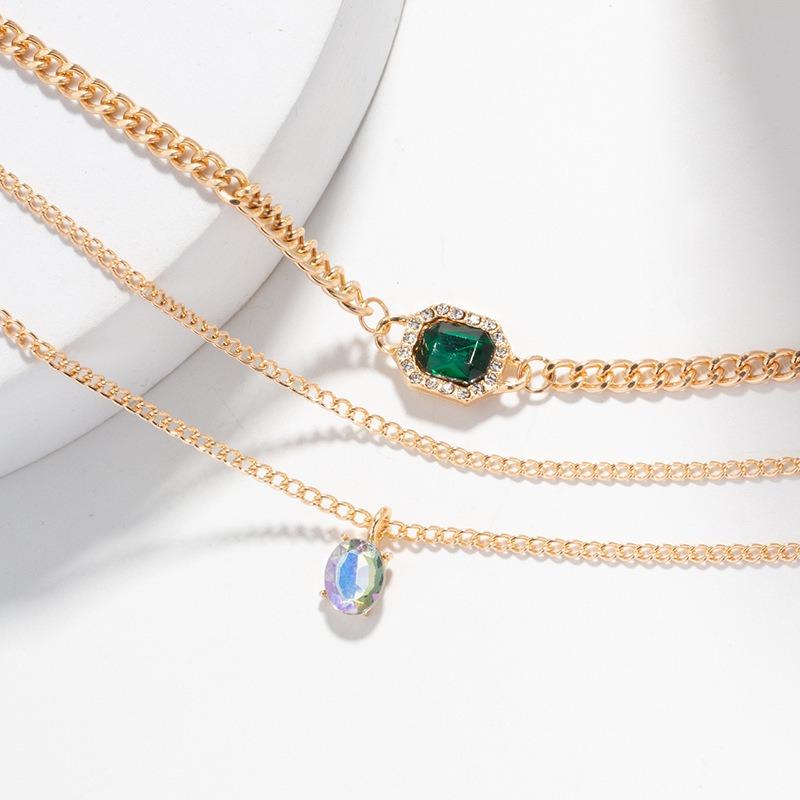 Crystal Gemstone Necklace Niche High-end Design Jewelry Women's Summer Necklace Snake Necklace