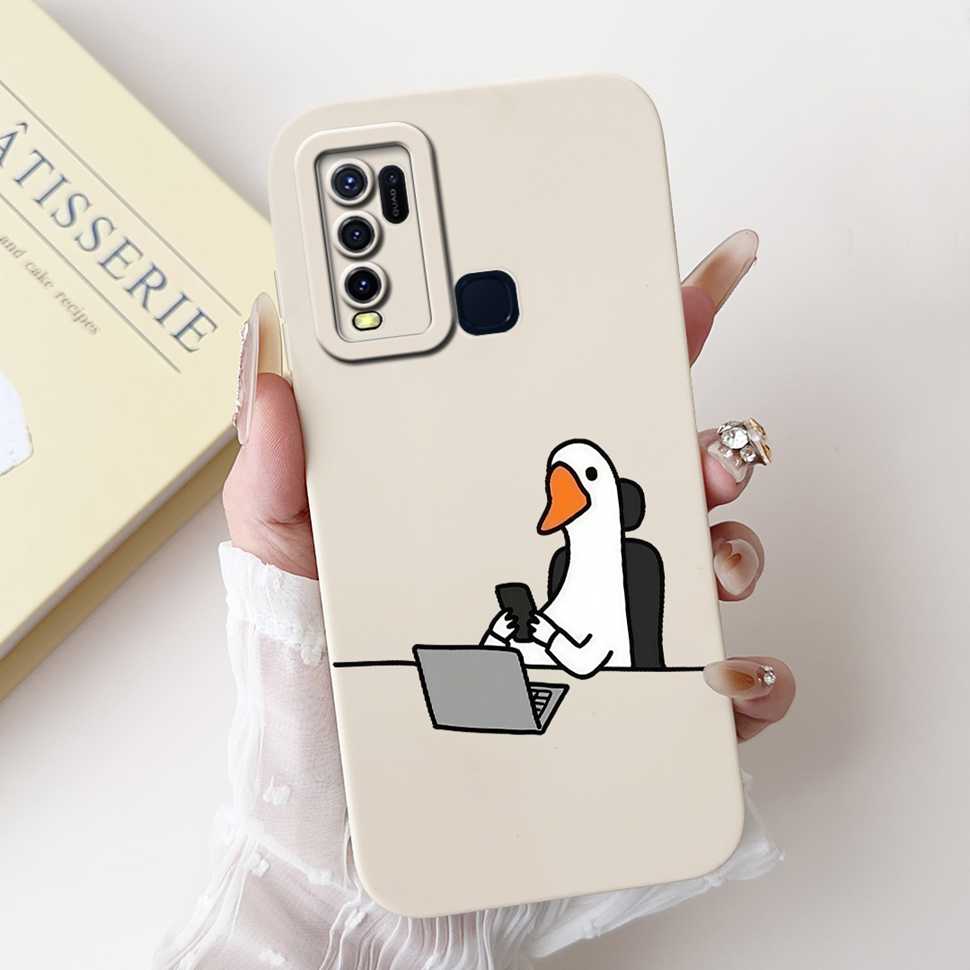For vivo Y50 2020 1935 6.53" Case Cherry Girl Soft Silicone Cover Cartoon Rabbit For Vivo y50 VIVO Y50 V1965A Phone Cases Bumper
