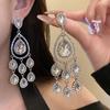 Exaggerated Design Dangle Earrings Colored Crystal Tassel Earrings Women's Jewelry