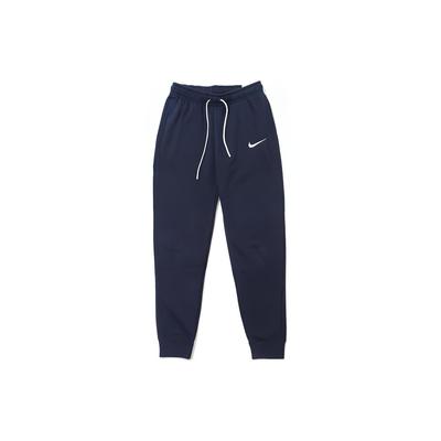 Solid Color Front Logo Print Elastic Waist Mid Rise Knit Sports Pants Women Bottoms Navy-Blue CW6961-451