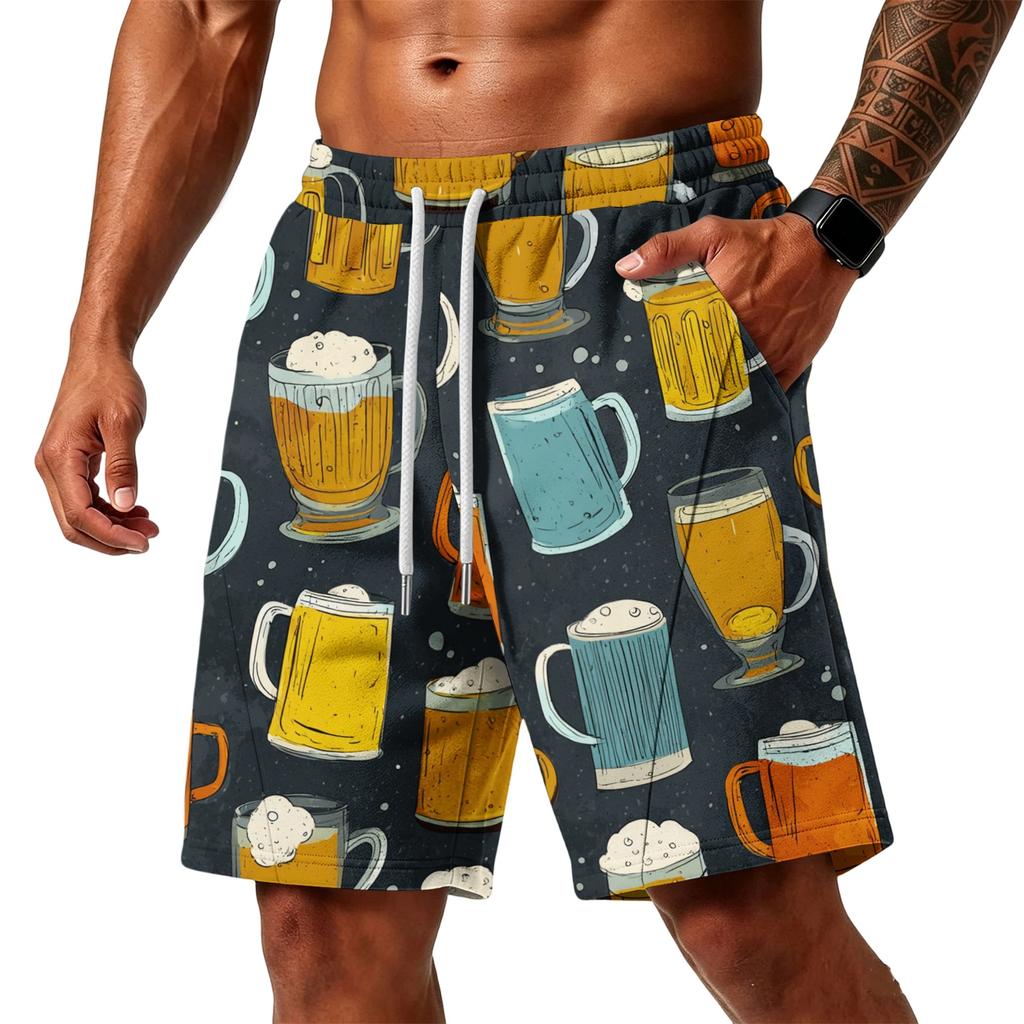 Pantalones Cortos de Capa Holgados para Hombre con Bolsillos, Pantalones Cortos Ligeros de Entrenamiento para Gimnasio, Playa y