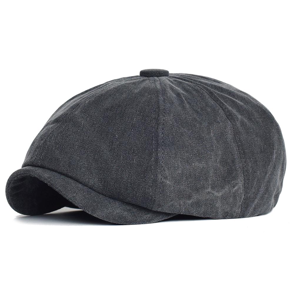 Unisex Four Seasons Cotton Newsboy Caps Men Women Octagonal Hat For Male Detective Hats Retro Flat Caps