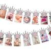 1st Baby Birthday Party Glitter Crown Monthly Photo Banner 1-12 Months Garland