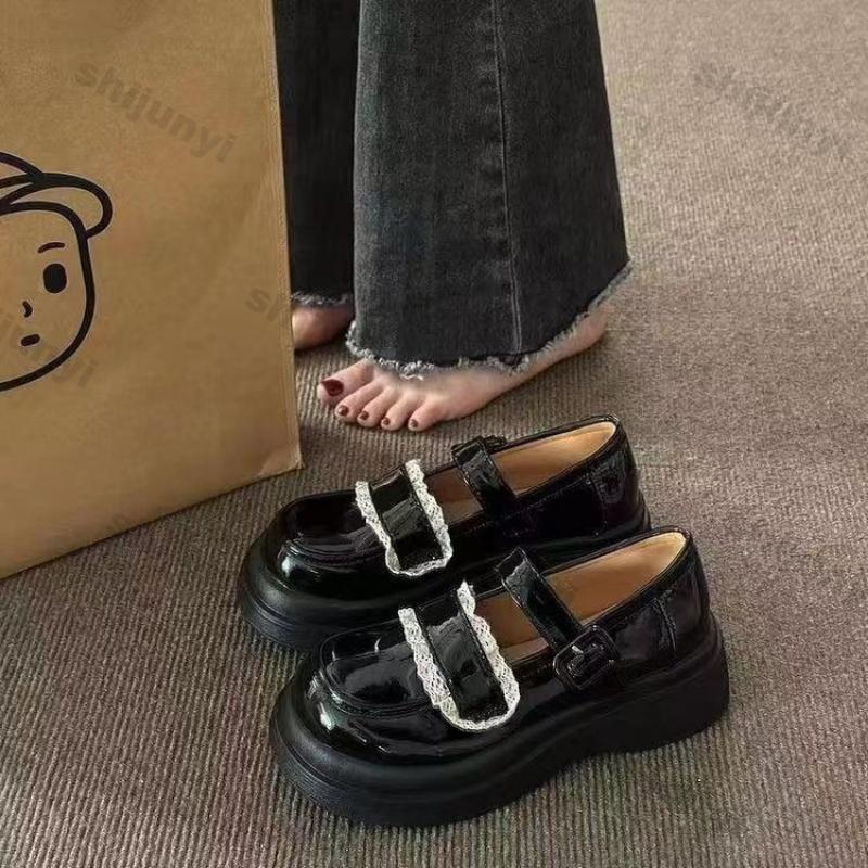 Fashion Women Platfrom Mary Jane Shoes Women Fashion Designer Shallow Single Shoes Spring Autumn Ladies Thick Soled Elegant Party Pumps