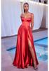 2025 Elegantes trägerloses Abendkleid mit Spaghettiträgern für Damen: Einfarbige, lange Kleider