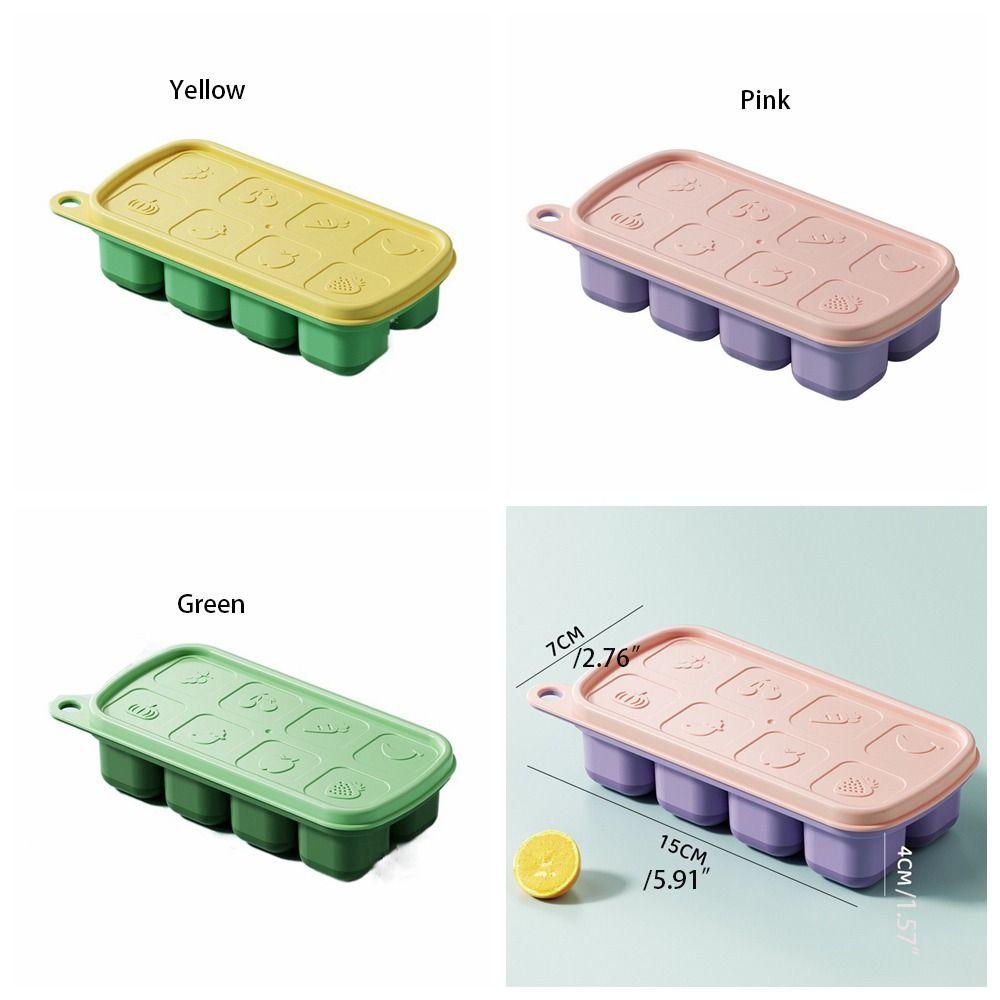 Non-stick Silicone Ice Tray Homemade Ice Cube Storage Box Food Grade Ice Cube Mold  Kitchen