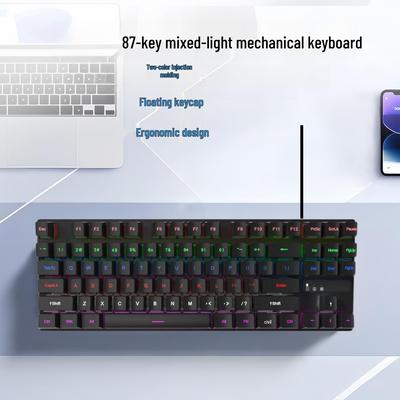 H87 True Mechanical Wired Keyboard Blue Switch for Gaming and Office Use