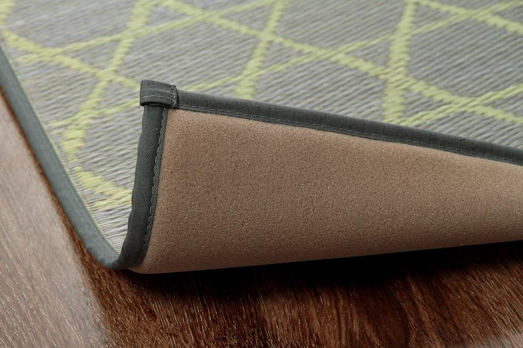 IKEHIKO Igusa Kitchen Mat, Kagome Pattern, Approx. 60 x 120cm, Gray, Made in Japan, Non-Slip, Simple, Modern Japanese Design #8243510