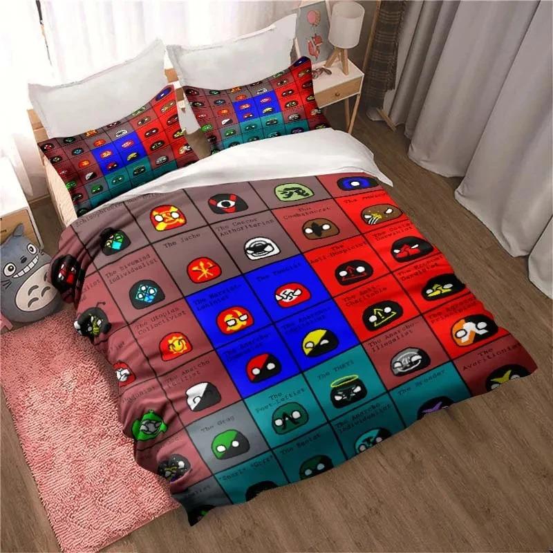 

3D-принт мультфильм Countryball Polandballs Комплект постельного белья Double Twin King Пододеяльник Одеяло Наволочка Мальчики Девочки Взрослые Спальня 135x200cm 2pcs