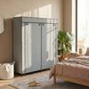 Wardrobe Fabric Wardrobe, Doors, 2 Clothes Rails, 10 Compartments, Grey
