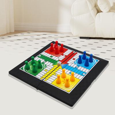 1 Set 4 Oyuncu Katlanır Satranç Tahtası 16 Satranç Taşı Zar Seyahat Çocuklar Yetişkinler Aile Gecesi Etkileşimli Klasik Strateji Oyunu Uçan Satranç Oyunu