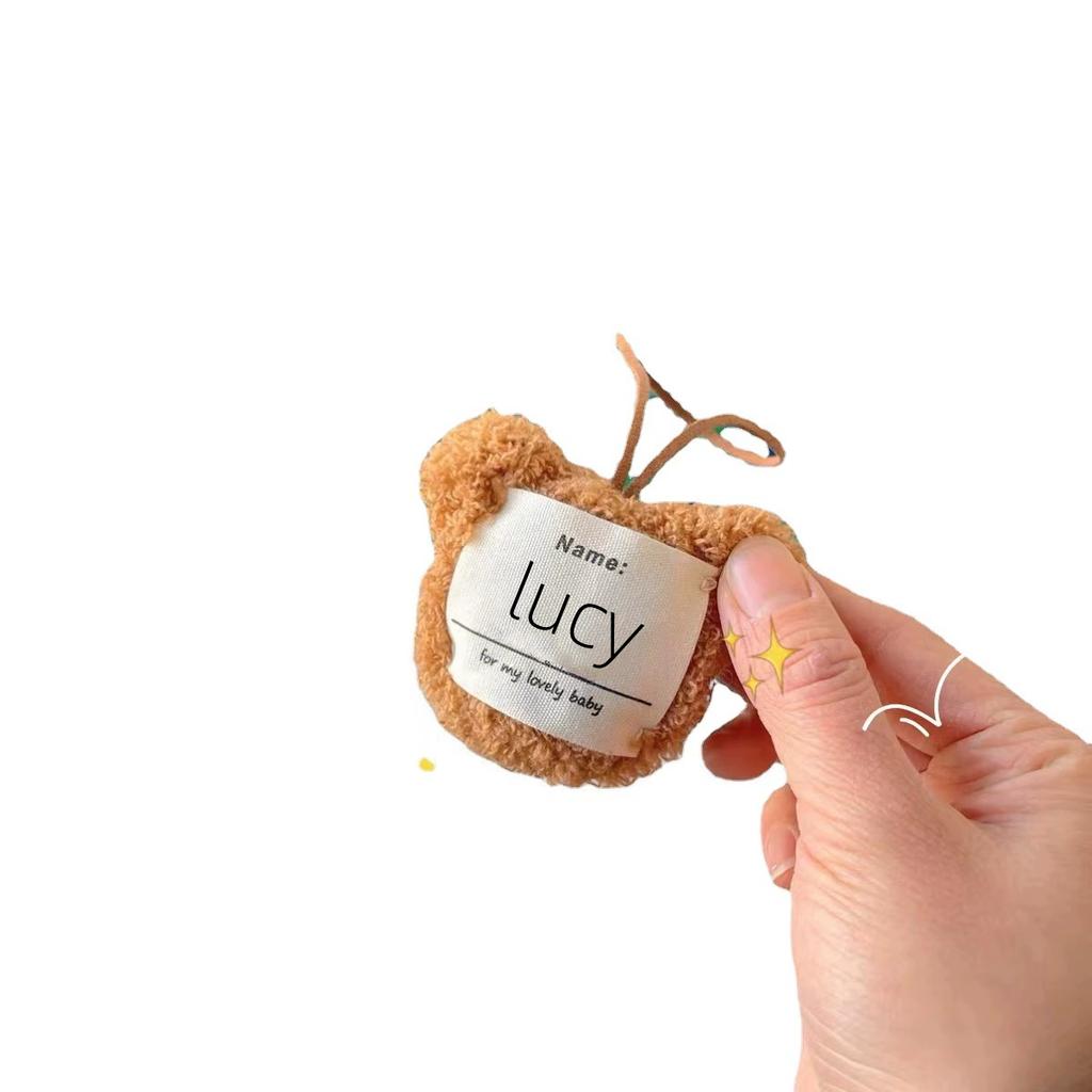 1PC Cute Baby Name Tag Cartoon Bear Doll Bag Kindergarten Backpack Pendant Baby Newborn Bag Ornaments Keyrings Bag Car Trinket
