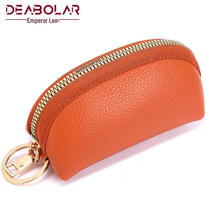 

Унисекс Кошелек из мягкой кожи большой вместимости для ключей и монет коричневый