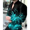 Men's Luxury Social Men's Shirts Lapel Button Shirts Casual Plaid Print Long Sleeve Tops Mens Club Prom Cardigan Tops