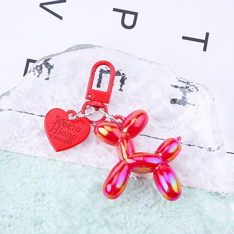 Niedlicher Cartoon-Ballonhund-Anhänger Schlüsselanhänger für Mädchen Frauen Autoschlüsselanhänger Handykette Tasche Auto Halter Airpods Box Schmuck Geschenk