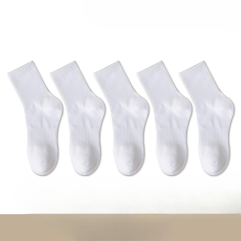 5 Pairs of Men's Spring and Autumn Retro High Elastic Sports Waist Socks