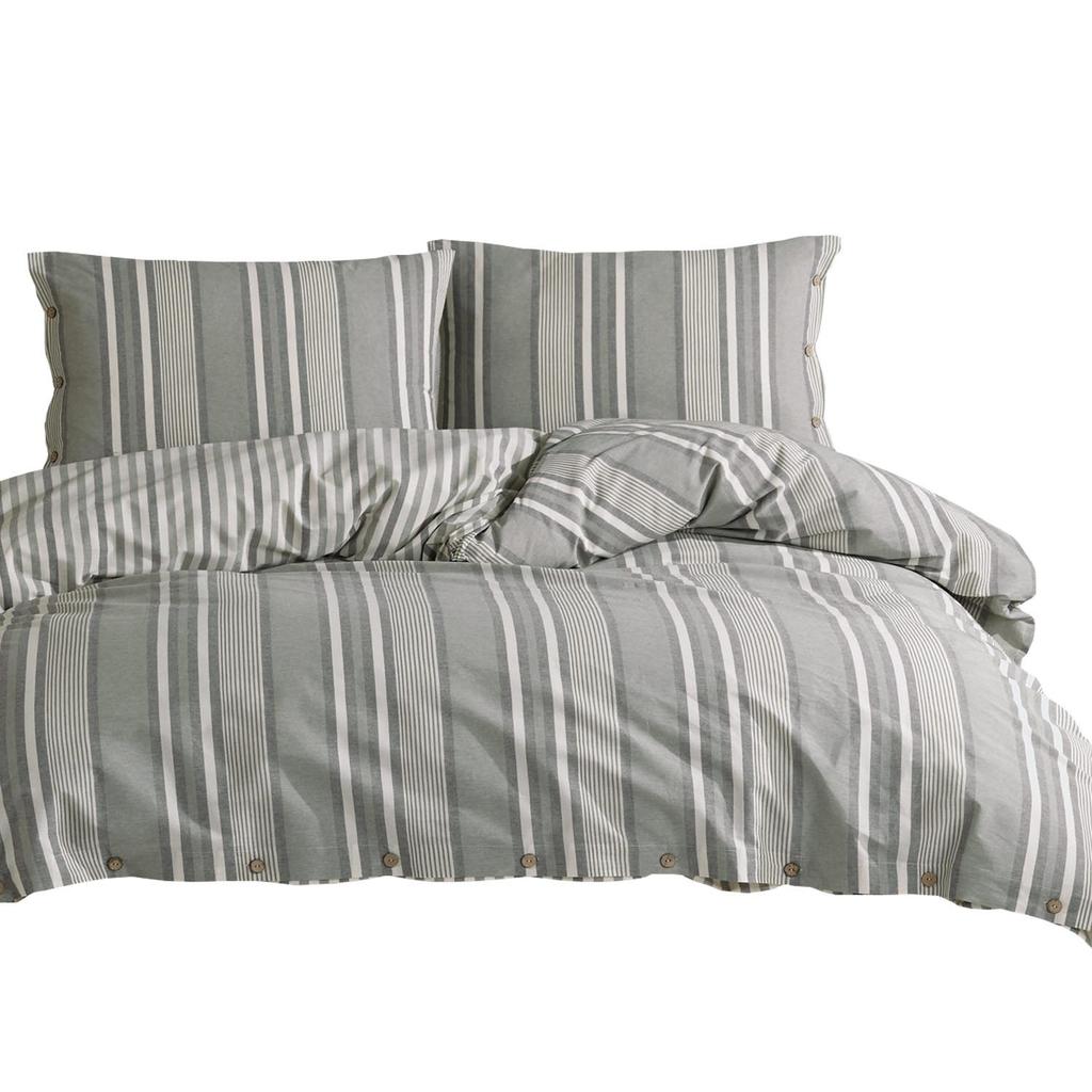 Cotton bedding 220x200 Natural Dokya buttons