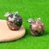 Natural Semi Precious Stone Crystal Mini Apple Pendant for DIY Pendant Thanksgiving Gifts Room Office Decoration Collectibles