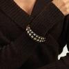 SHIXIN Punk Chunky Acrylic Wide Cuff Bracelet Ring Women Vintage Geometric C-shaped Opening Bangle Finger Rings Party Jewelry