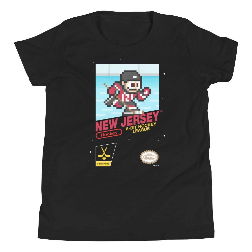 New Jersey Devils Hockey Team Jersey 8-bit Nintendo Youth Kid Child T-Shirt 3XL