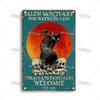 Mfoever  Artisian Funny Pet Retro Metal Sign Salem Sanctuary Cat Vintage Decorative Tin Plate Bar Pub Club Home Man Cave Wall Decor