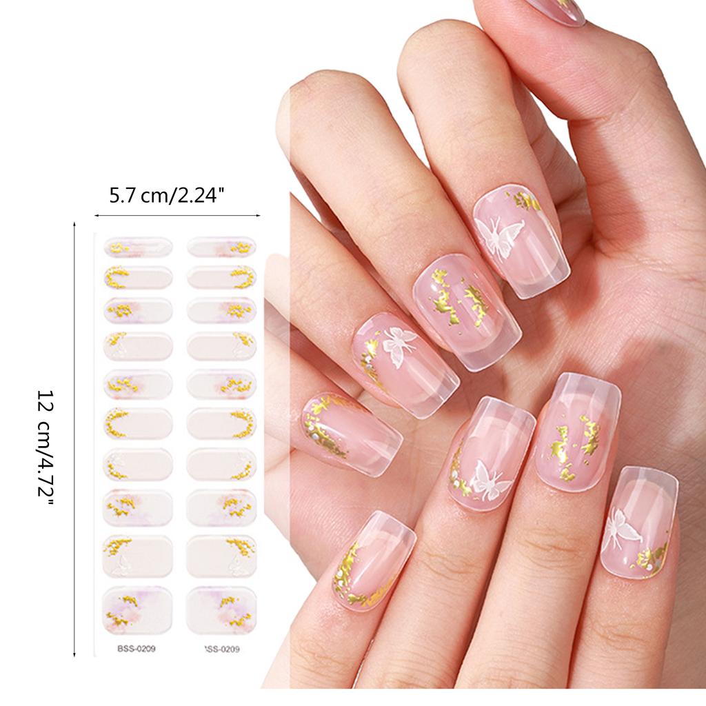 2 bucăți benzi de unghii cu gel semi-întărite pentru femei Autocolant pentru unghii cu gel de durată înveliș pentru unghii cu gel cu finisaj moale, lucios