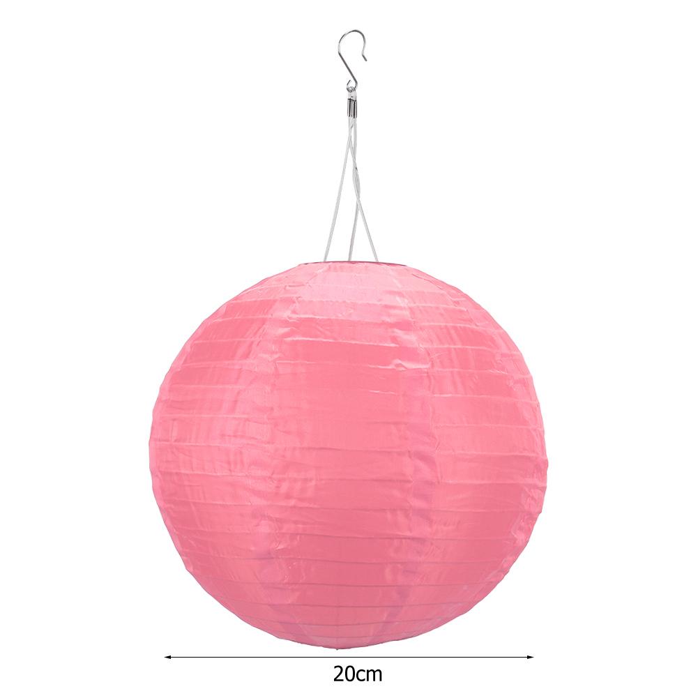 12 Inch Colorful Lantern Waterproof Outdoor Garden Decoration Holiday Supplies Nylon Round Hanging LED Solar Lantern