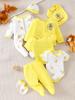 8-teiliges Pyjama-Set für Neugeborene: Bodys mit kurzen und langen Ärmeln für Frühling/Sommer