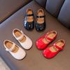 Plain Patent Leather Ballet Flats Baby Girls Concise Round Toe Mary Jane Shoes Kids Soft Sole Casual Dress Zapatos In Red White