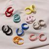 Fashion Vintage Acrylic C Shaped Hoop Earrings For Women Geometric Big Statement Female Earrings Korean Trendy Stud Jewelry Gift