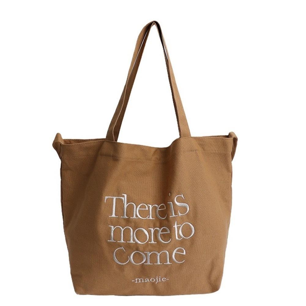 

Solid Color Canvas Totes Bag Casual Women s Handbag Simple Letters Shoulder Bag Shopping хаки