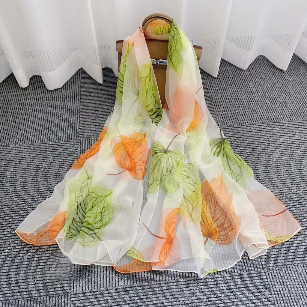 Stoles Wraps Silk Scarf Foulard Female Scarves Wraps Hijab Bandana Women Large-size Beach Shawls Muslim HijabsTravel Sunscreen