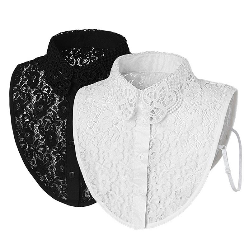 Damen Spitzenpuppe Falscher Kragen Schal Wickel Abnehmbar Abnehmbarer Spitzen-Falschkragen Verstellbar Damen Kleidung Accessoire