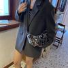Leopard Print Faux Fur Shoulder Bag Vintage Women Plush Warm  Adjustable Strap Crossbody Bag CLE