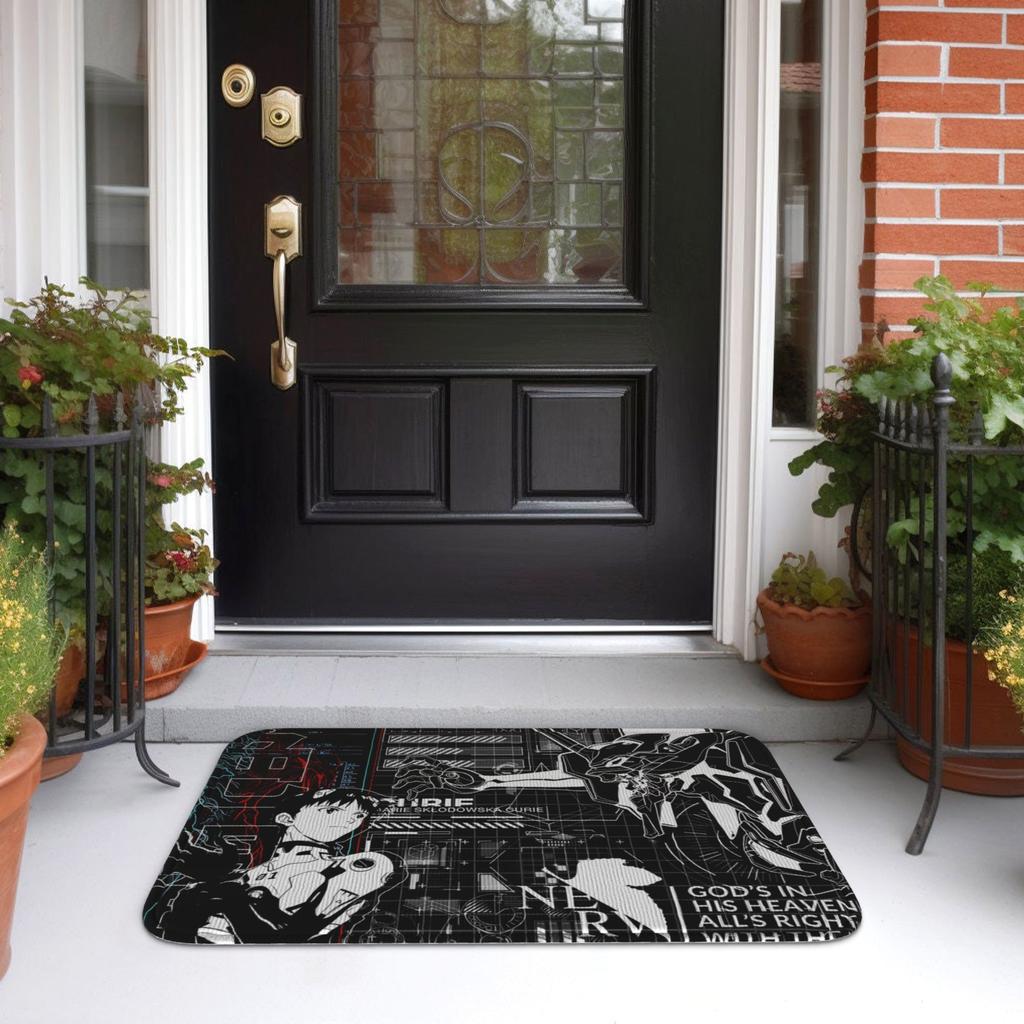 Custom Manga Evangeliones Doormat Anti-Slip Entrance Welcome Kitchen Bathroom Floor Door Mat  Toilet Living Room Carpet Rug