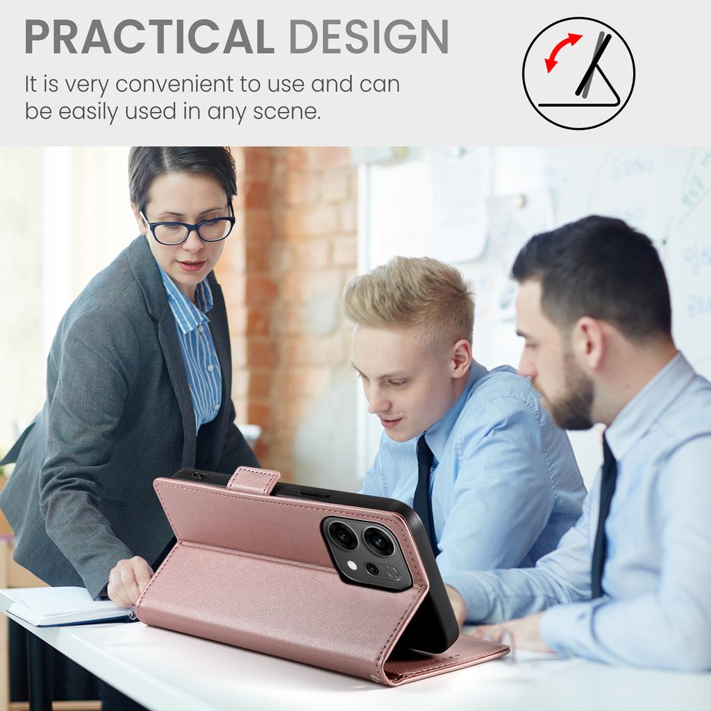 For Oppo Reno14 5G (Global) Stand Case PU Leather Wallet Phone Cover