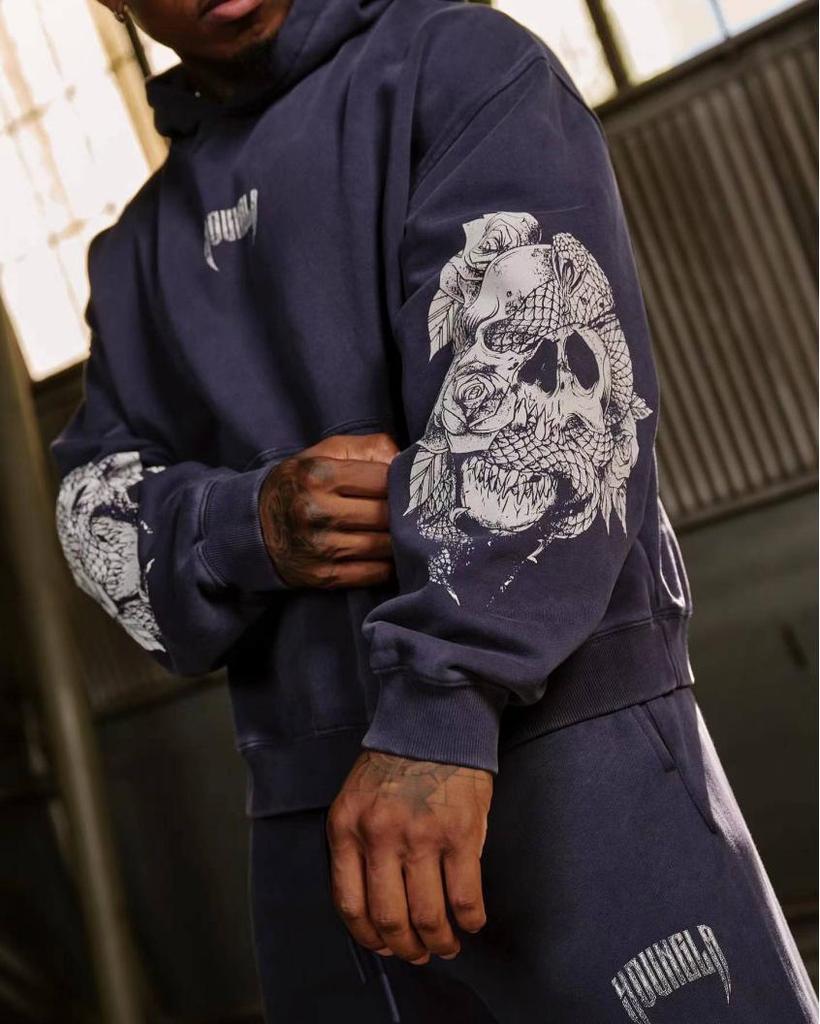 YOUNGLA Men's Retro Streetwear Hoodie - New Autumn/Winter Sports Fitness Running Sweatshirt