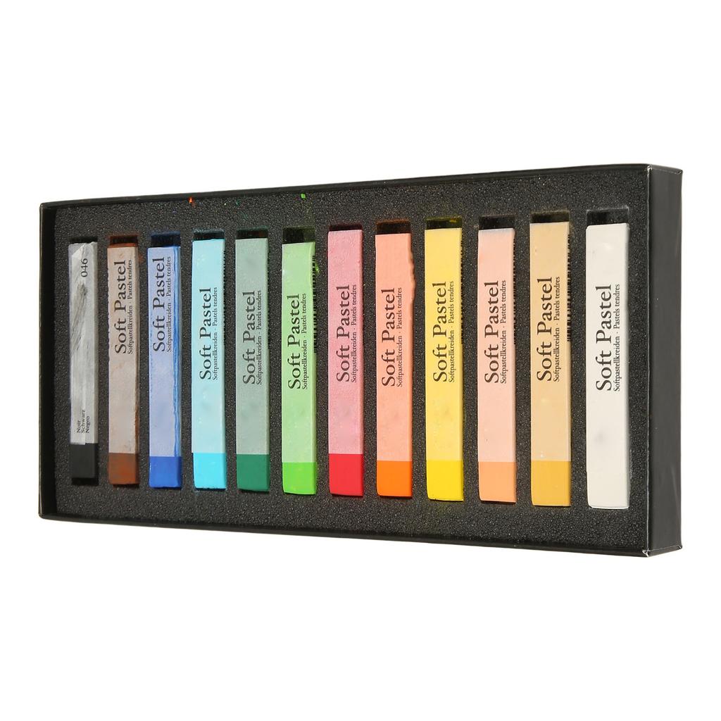 Soft Pastels Chalk 12 Colors Long Lasting Artist Chalk Pastel Sticks for Office School Art Drawing P