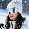 Winter-Skibrille für Damen und Herren, geeignet für Brillenträger, großes Gestell mit Riemen, winddichte Outdoor-Brille zum Radfahren