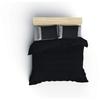 Parure de lit - 1 housse de couette 220 x 240 cm + 2 taies d'oreiller 60 x 60 cm - 100% coton renforcé - Noir