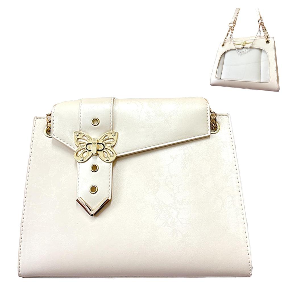 [Ugou Xiaopu] Ita Bag with Butterfly Decoration, Cream [Parallel Import]