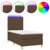 Exclusive House - Slatted Bed Base and Mattress and LED Dark Brown 90x190cm