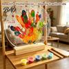 Durable Wood Base Display DIY Handprint Kit, Transparent Acrylic Panel And Art Preschool Classroom Supplies Project, Handmade Memory Keepsake
