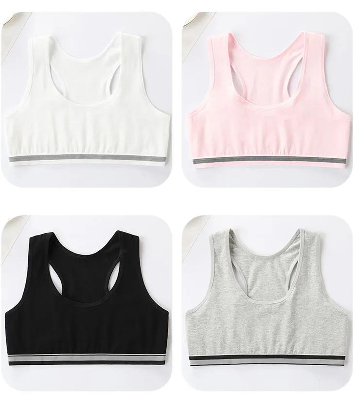 Girls Sports Bra Underwear Wireless Teenager Girls Sport Bra Young Girls Training Bra 8-14Y