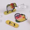 2Pcs Skateboarding Parrot Fridge Magnet Acrylic Cartoon Bird Magnetic Refrigerator Accessories Memo Note Photo Holder Decoration