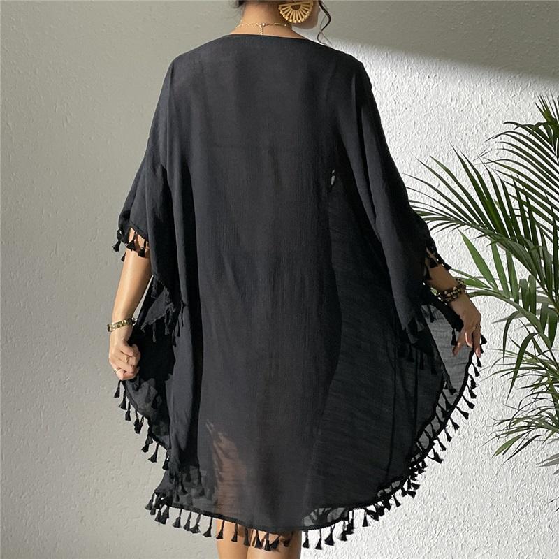 Beach Skirt Summer New Style Ladies Long Skirt Beach Blouse Crocheted Stitching Tassel Swimsuit Bikini Outer Wear