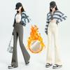 Women's High-Waist Fleece Flare Pants – Floor-Length, Loose Fit, Autumn/Winter Fashion