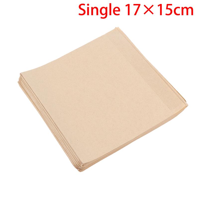 100Pcs Single/Double Opening Grease Resistant Paper Treat Bags Flat Greaseproof Brown For Cookie Snack Sandwich Popcorn