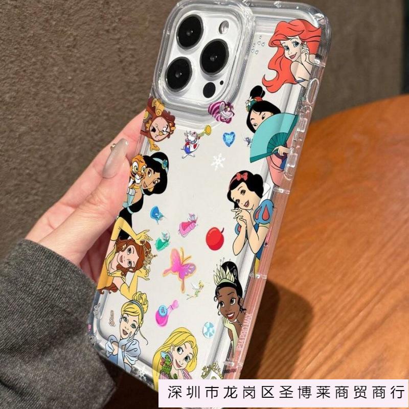 Princess Collection for Apple 16promax Mobile Phone Case 15plus14 Airbag 13 Transparent 1211 Cartoon